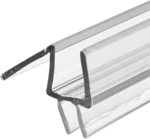 Prime-Line M 6258 Frameless Shower Door Bottom Seal for 3/8 In. Thick Glass Doors Stop Shower Leaks and Create a Water Barrier, 36 In., Clear Vinyl (Pack of 4)