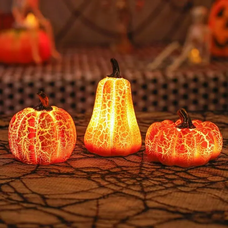 Pumpkin LED Candle Lamp, Halloween Lantern, Resin Lighted Pumpkin