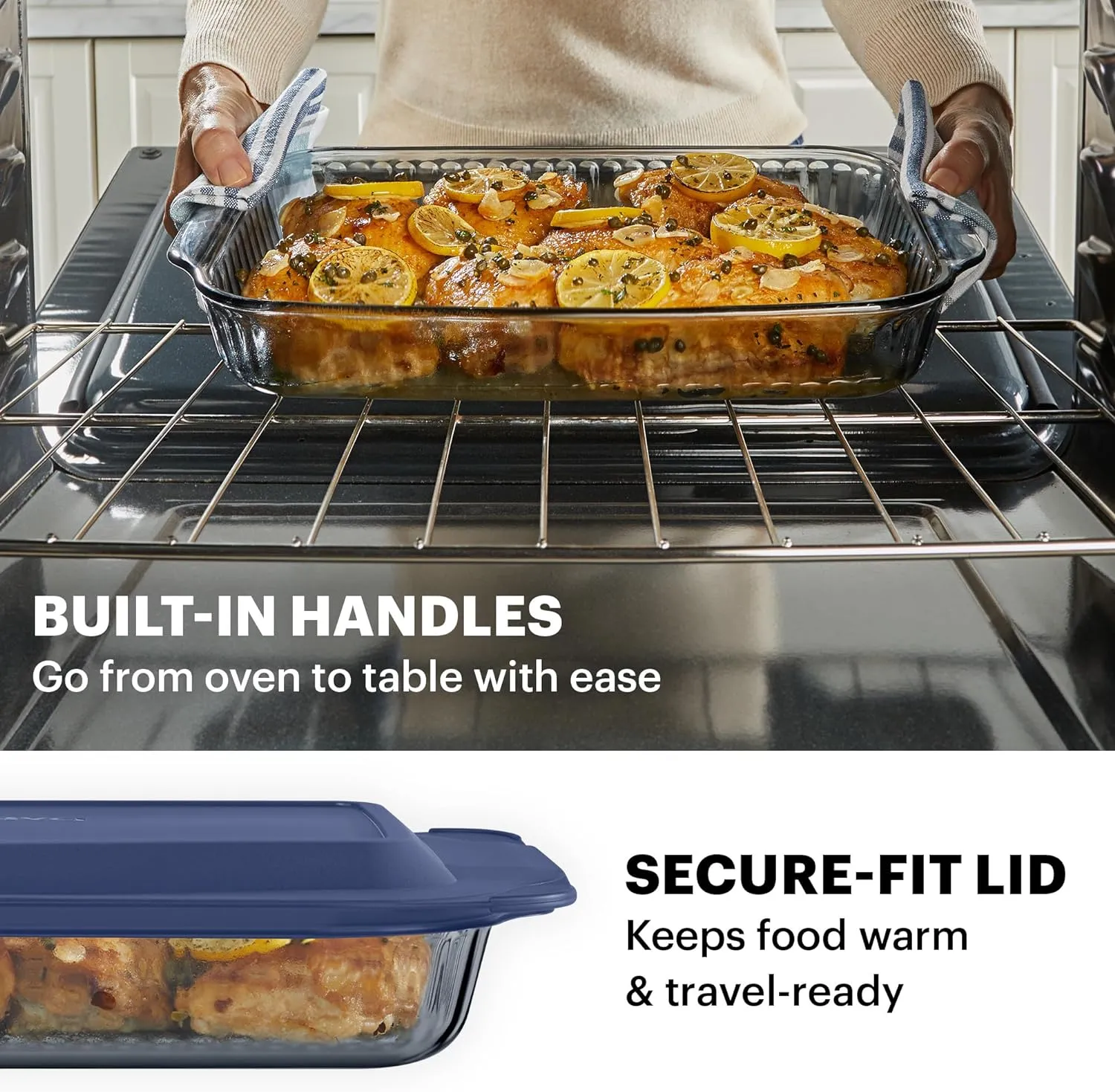 Pyrex Colors (2-Pack, Full Set) Tinted Glass Baking Dish with BPA-Free Lid, Oblong Bakeware Glass Pan For Casserole & Lasagna, Dishwasher, Freezer, Microwave and Pre-Heated Oven Safe, Smoke