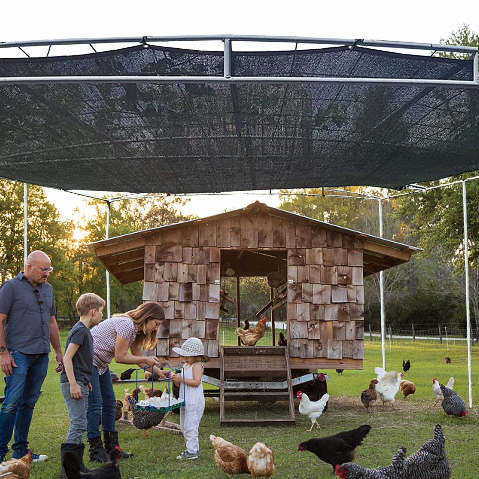 QLOFEI Shade Cloth for Garden, 90% Sunblock Neting Cover Shade Cloth with Grommets, Sun Protection Screens for Patio Kennel Chicken Coop Pergola Greenhouse Plants Cover Mesh Tarp, 10x15 FT