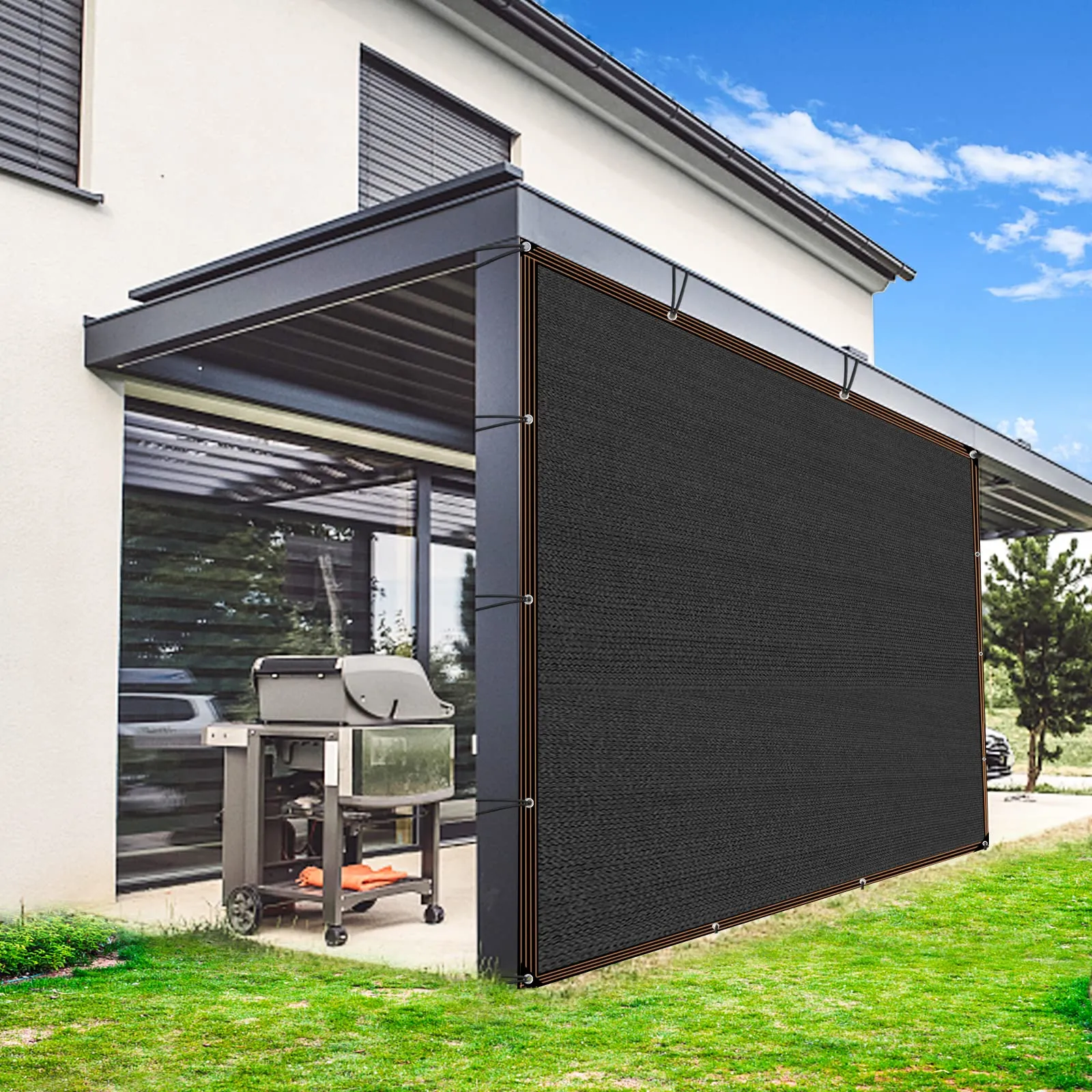 QLOFEI Shade Cloth for Garden, 90% Sunblock Neting Cover Shade Cloth with Grommets, Sun Protection Screens for Patio Kennel Chicken Coop Pergola Greenhouse Plants Cover Mesh Tarp, 10x15 FT