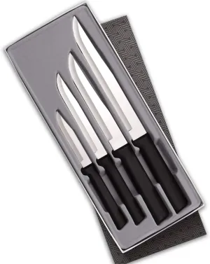 Rada Cutlery 4-Piece Wedding Register Knife Gift Set, Made in USA, Black Handles