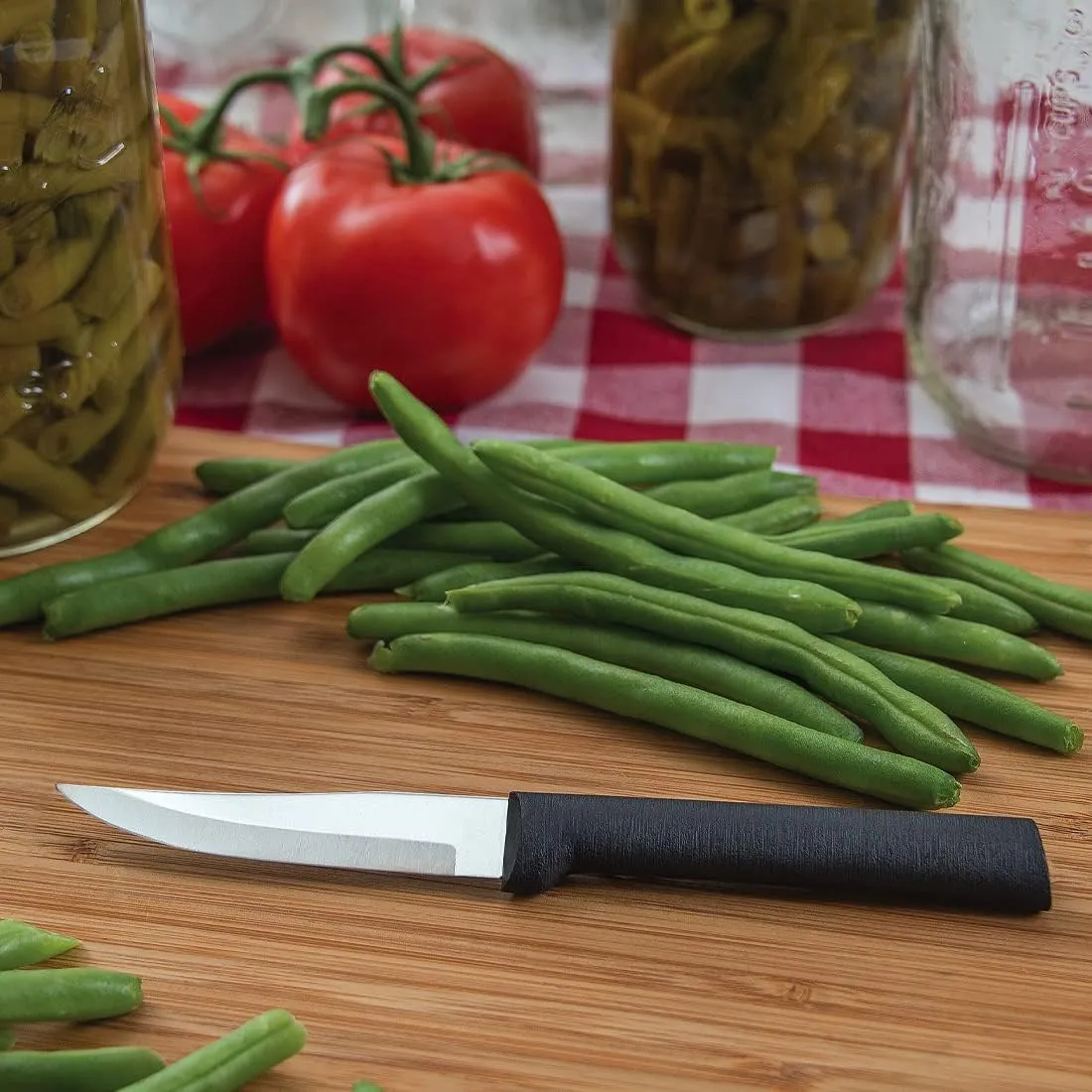RADA Cutlery Heavy Duty Paring Knife, Black Handle, Pack of 6