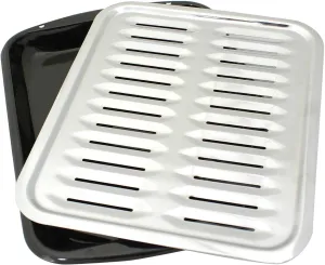 Range Kleen BP100 2 Piece Air Fry Bake and Broil Pan with Chrome Grill