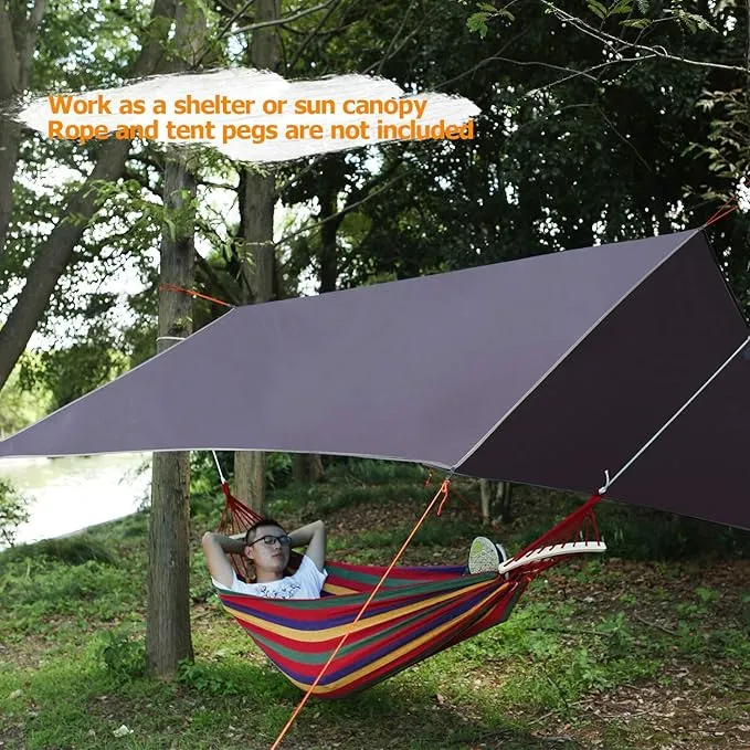 REDCAMP Large Waterproof Camping Tarp Lightweight, Multifunctional Insulated Tent Footprint for Camping Hiking Backpacking, Grey 106"x83"