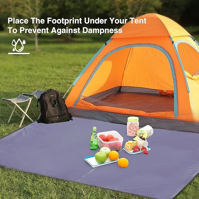 REDCAMP Large Waterproof Camping Tarp Lightweight, Multifunctional Insulated Tent Footprint for Camping Hiking Backpacking, Grey 118"x165"