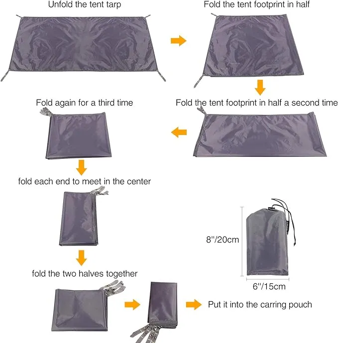 REDCAMP Waterproof Camping Tent Tarp - 95"x83", 4 in 1 Multifunctional Tent Footprint for Camping, Hiking and Survival Gear, Lightweight and Foldable