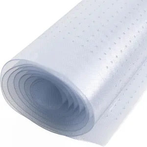 Resilia Industrial Deep Pile Carpet Runner - Crosshatch Pattern Non Slip Carpet & Rug Protector Mat, Waterproof Clear Plastic Vinyl Floor Covering, 30 Inches Wide x 6 Feet Long