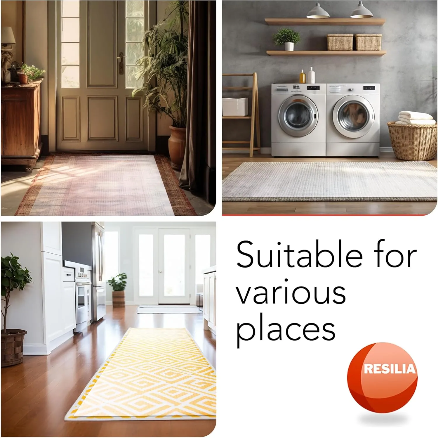 Resilia Industrial Deep Pile Carpet Runner - Crosshatch Pattern Non Slip Carpet & Rug Protector Mat, Waterproof Clear Plastic Vinyl Floor Covering, 30 Inches Wide x 6 Feet Long