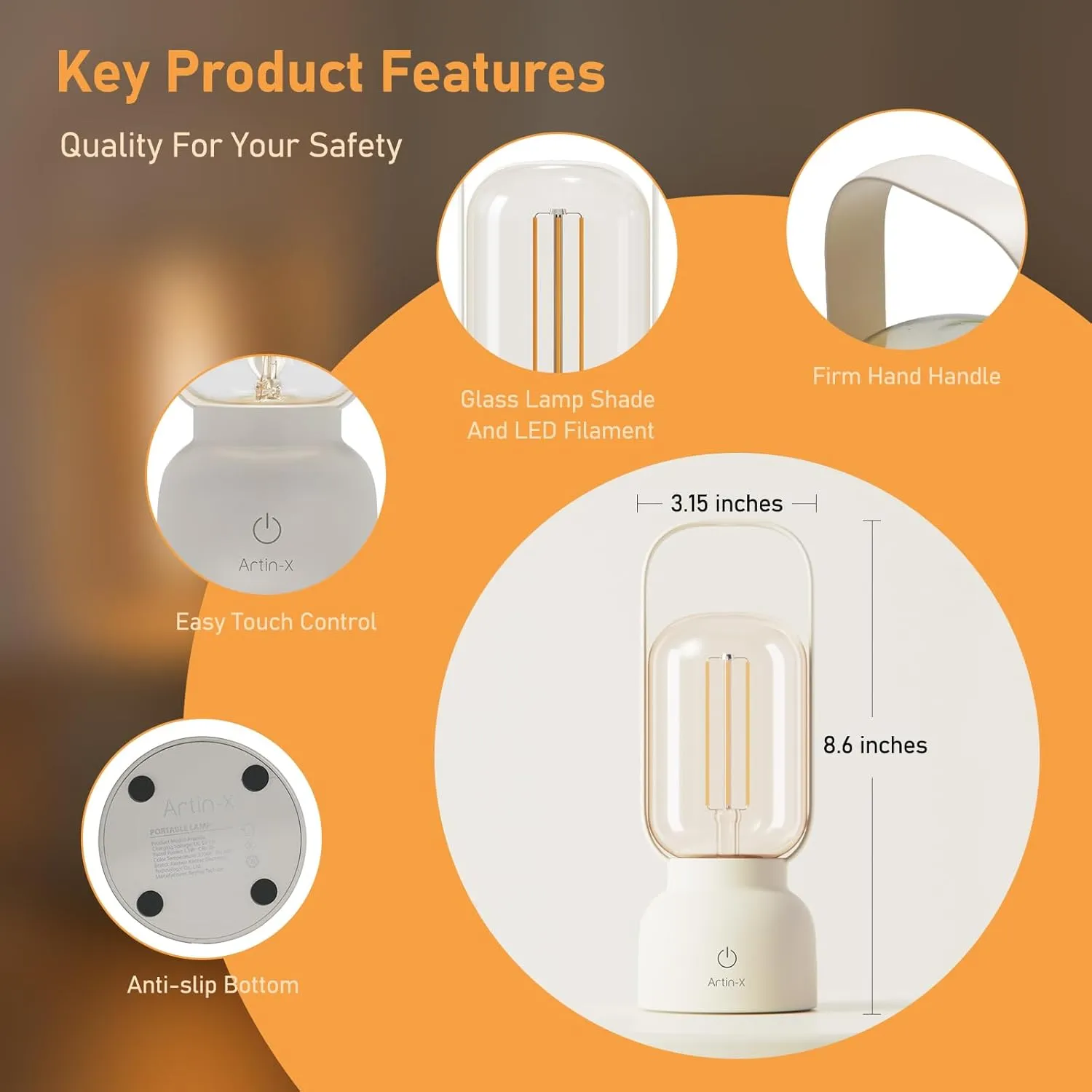 Retro Cordless Lantern Table Lamp, 40 Hours Long Lasting Dimming Night Light, Small Rechargeable Battery Operated Light for Cruise Nightstand Travel Camping Nightstand, Decoration, Gift- White