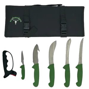 Ridgeline - Hunters Knife Set  5 piece Roll With Sharpener
