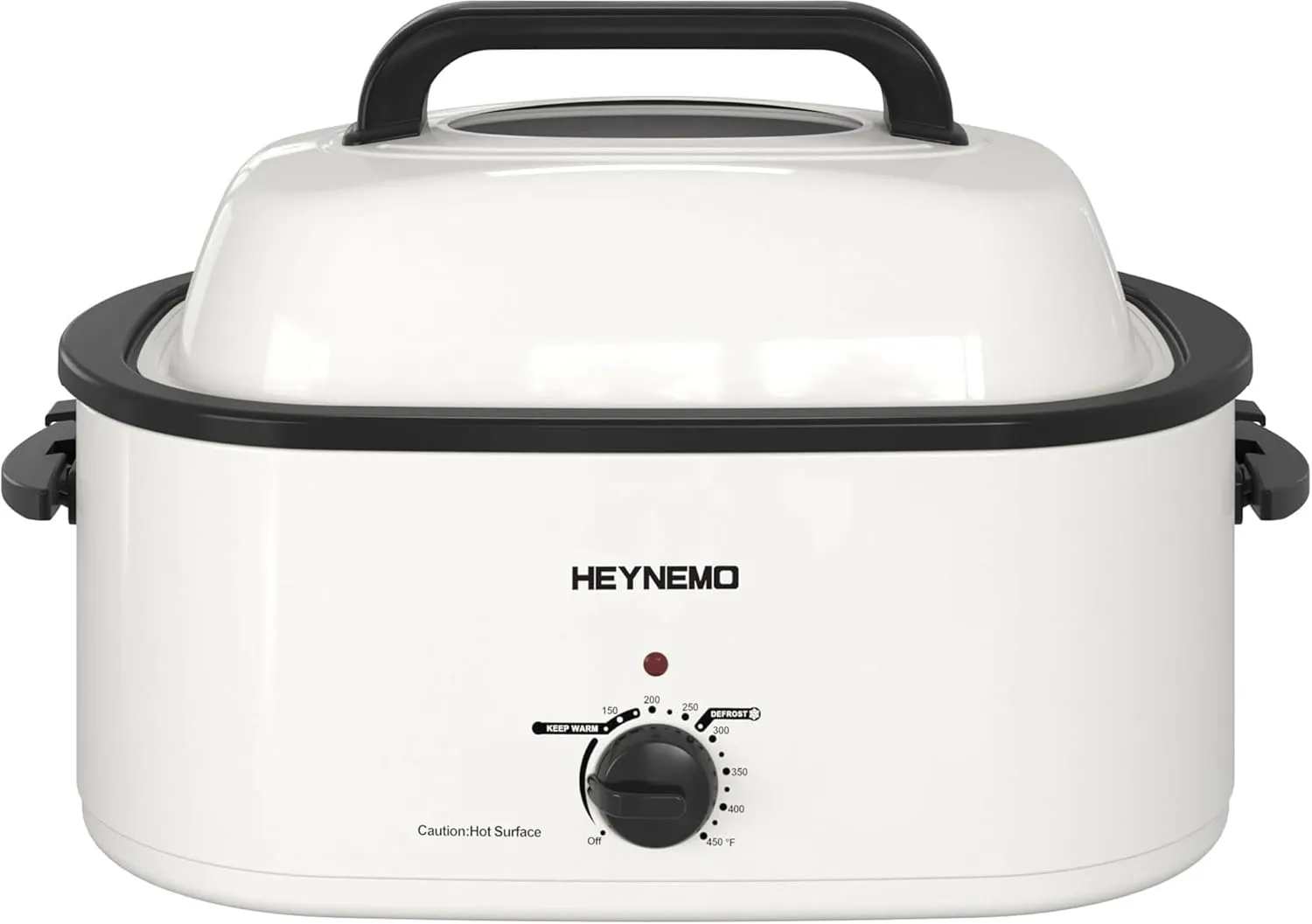 Roaster Oven, Electric Roaster Oven 26 Quart with Viewing & Self-Basting Lid, Turkey Roaster with Defrost & Warm Function, Large Electric Roaster Pan with Removable Pan & Rack, Stainless Steel, White