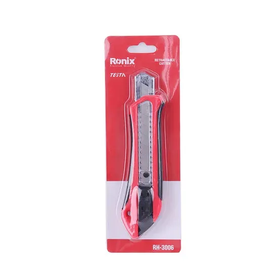 Ronix Model Rh-3006 Wholesale Best 18mm Snap Blade Cutter Knives Heavy Duty Rubber Aluminium Retractable Utility Knife