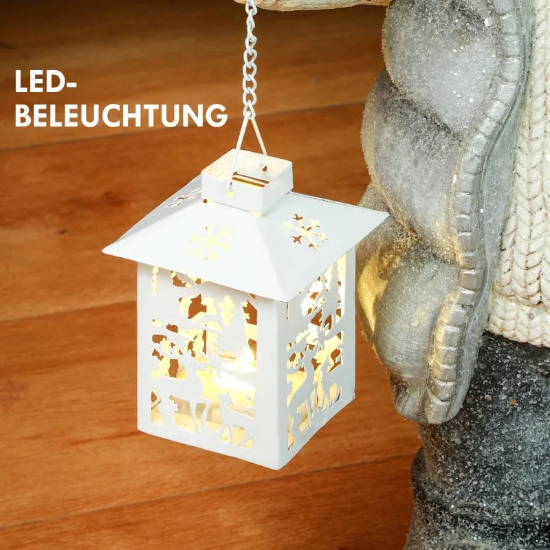 Rootz Christmas Elk Lantern - LED Light Decoration - Battery Operated - Multicolored - 25.5cm x 19.5cm x 52cm