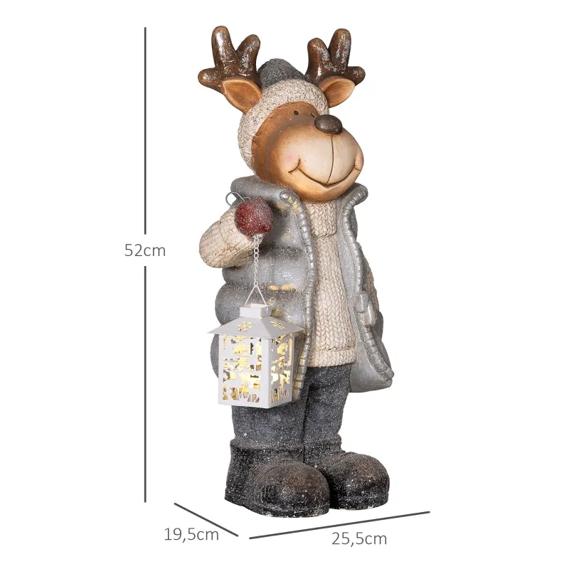 Rootz Christmas Elk Lantern - LED Light Decoration - Battery Operated - Multicolored - 25.5cm x 19.5cm x 52cm