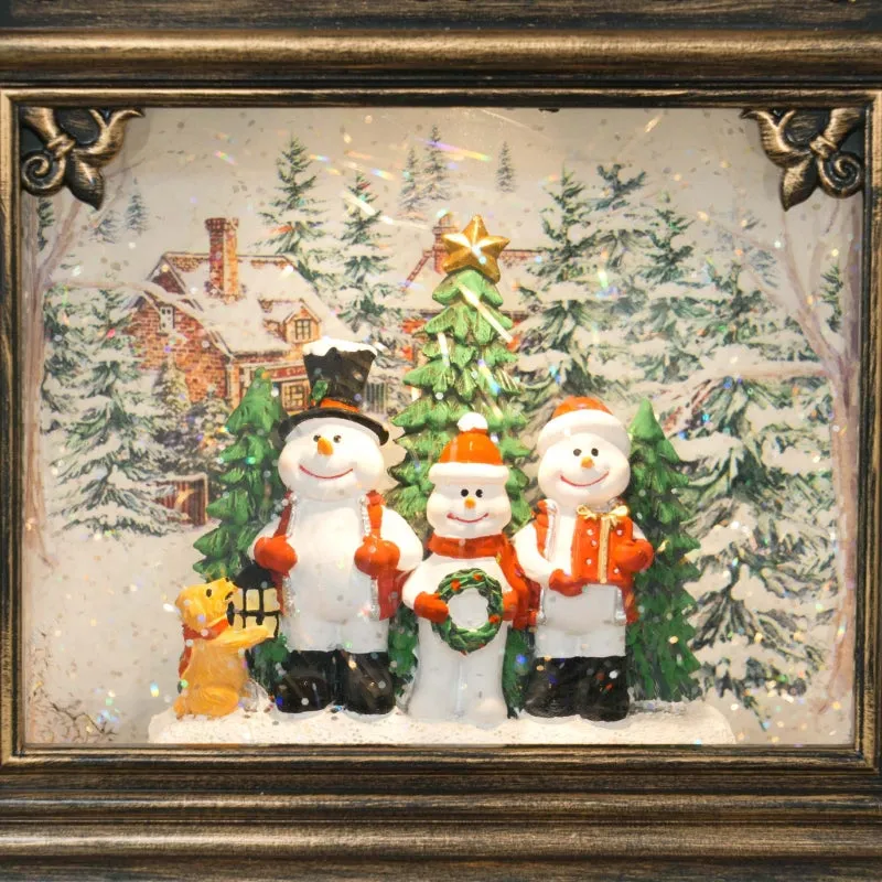 Rootz Christmas Lantern Snow Globe - Festive Decoration - Winter Wonderland - Warm White Lights - 16.6L x 8.8W x 26.3H cm