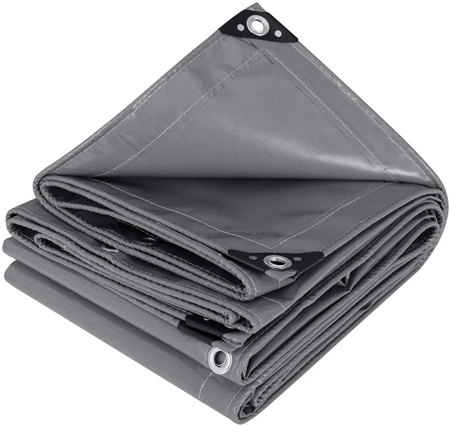 Rootz Waterproof PVC Tarpaulin - Heavy Duty Tarp - Weatherproof Tarpaulin - UV Resistant - 500 GSM - Tear Resistant - 50cm Eyelets - 500g/m² - 1x Size - 15mm Eyelets - 27mm OD - 30°C to 60°C