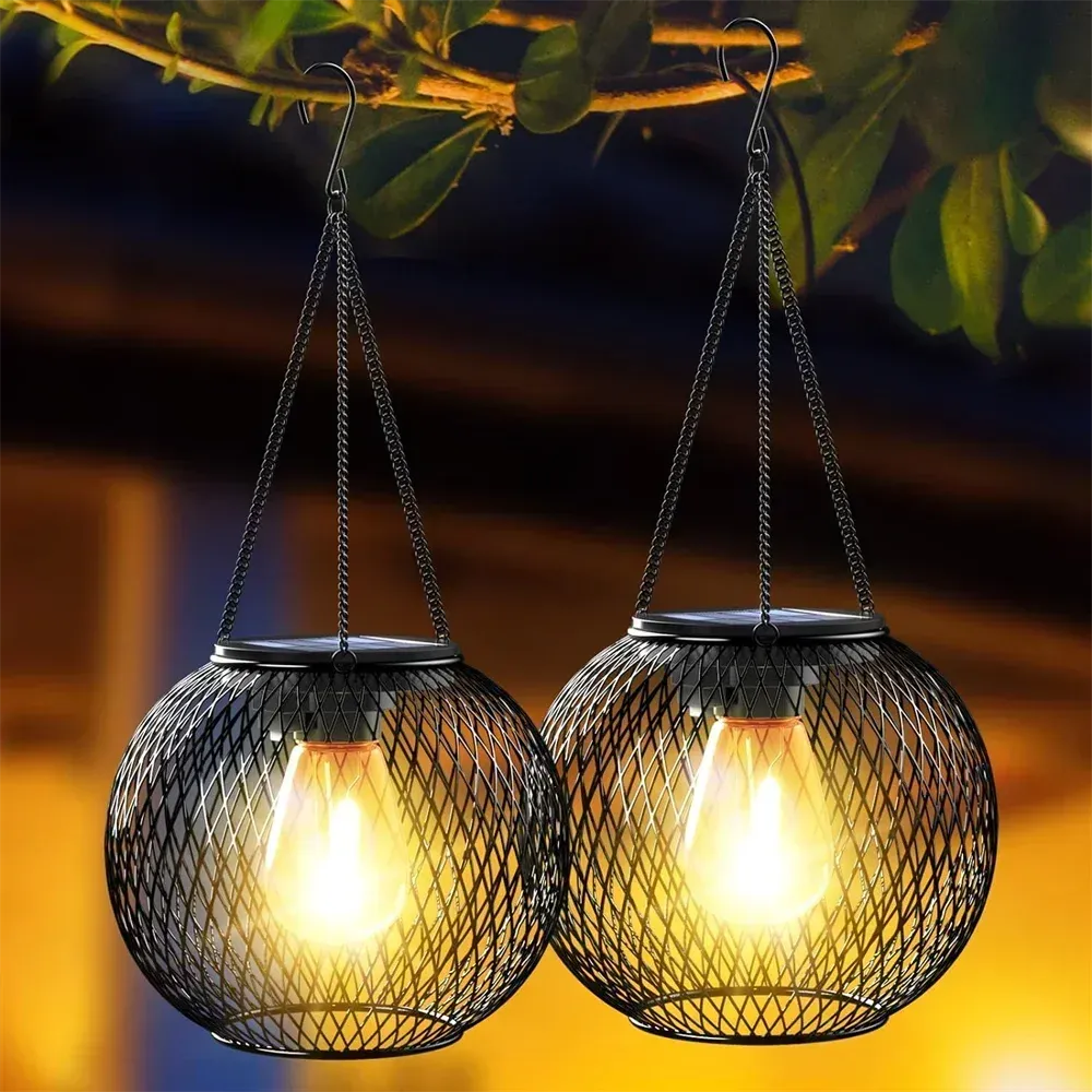 Royelux Solar Hanging Lantern Light - Waterproof Metal Decorative Outdoor Lamp