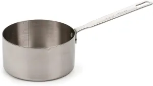 RSVP International Endurance Stainless Steel Measuring Pan Scoop, 3 Cups | Dry or Liquid | Baking or Cooking | Ideal for Melting Butter, Chocolate, Heating Soup | Dishwasher Safe