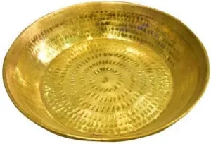 SATISFACTORY Nation 16 Inches Parat Dough Maker Brass Parant Kitchen untensil Dough Mixer Dough Kneader Golden Colour Pie Pan