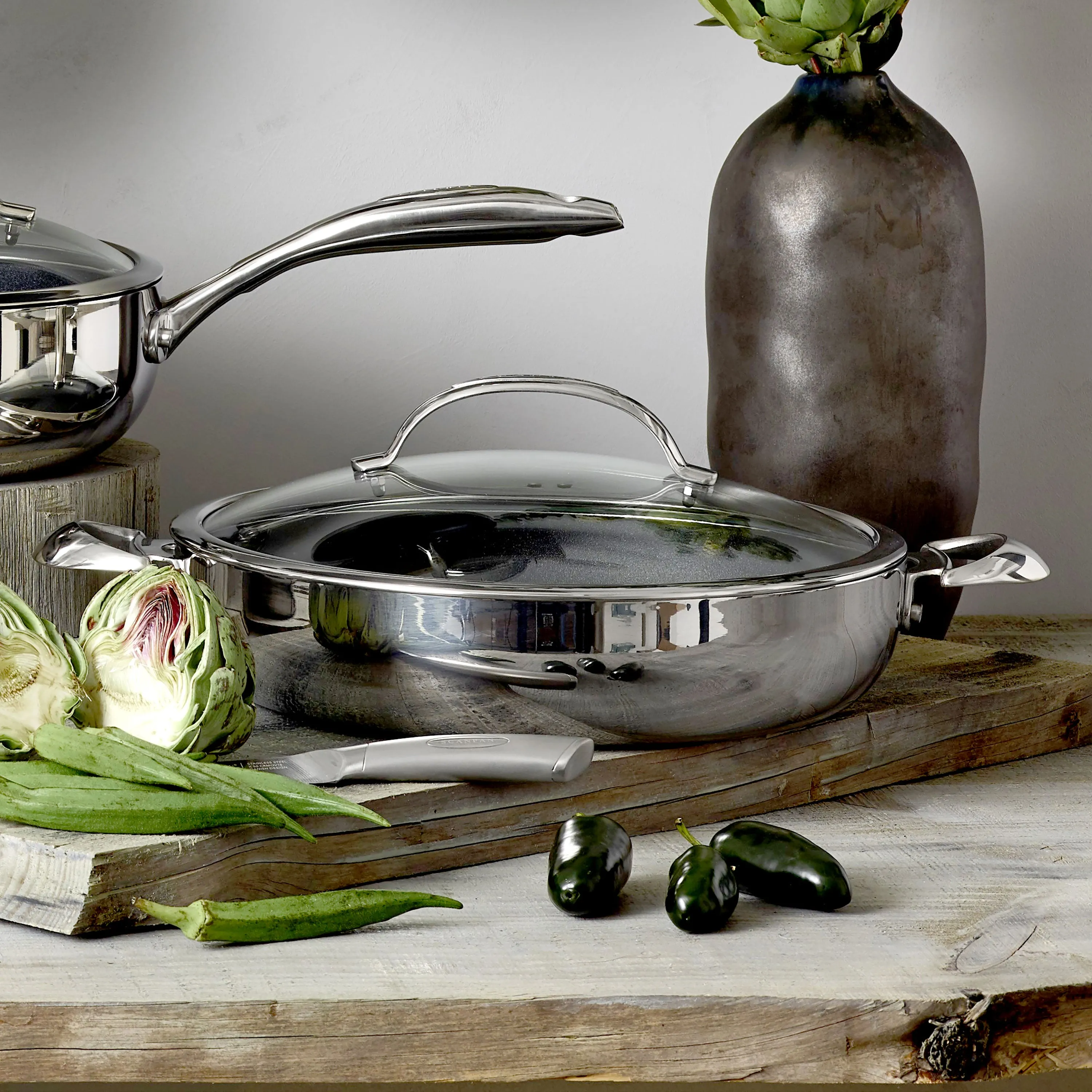 Scanpan HaptIQ 5.5-quart Stainless Steel Nonstick Braiser