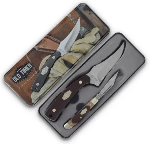 Schrade Sharp Finger 152OT & Pal Folder Knife Gift Set – Premium Collector's Tin, Includes Sheath, Ideal for Hunters, Outdoor Enthusiasts & Knife Collectors