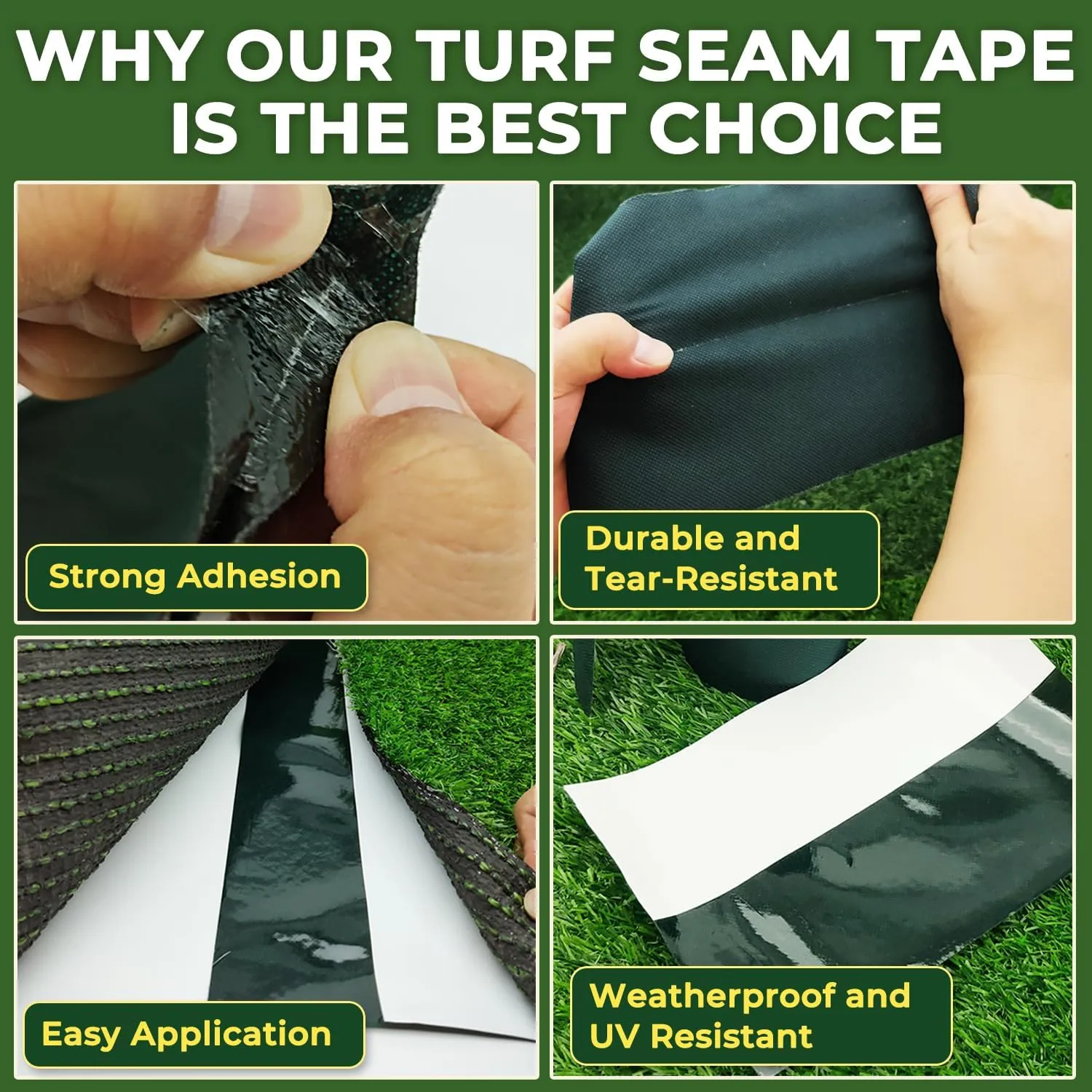 Self Adhesive Turf Seam Tape for Artificial Grass and Synthetic Turf Durable Joining 6" x 65.6'