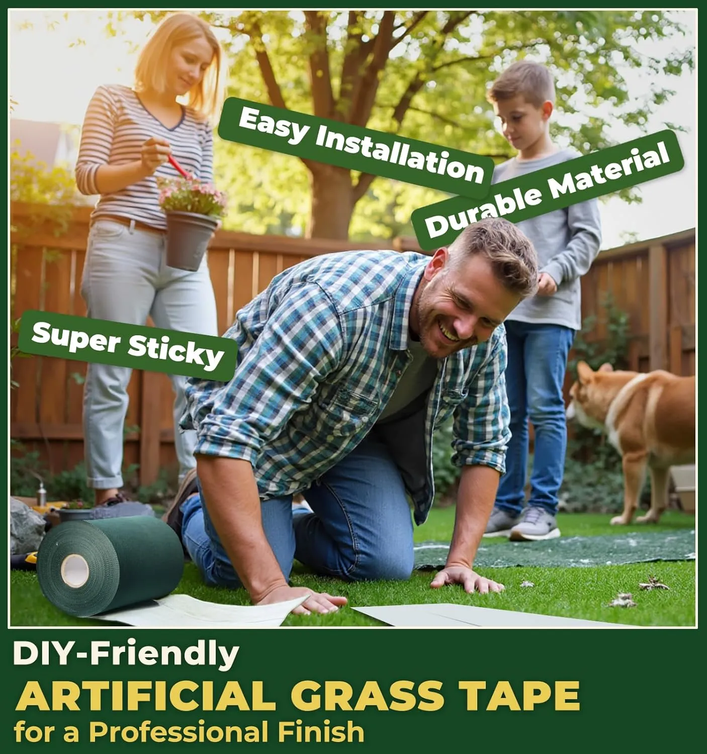 Self Adhesive Turf Seam Tape for Artificial Grass and Synthetic Turf Durable Joining 6" x 65.6'
