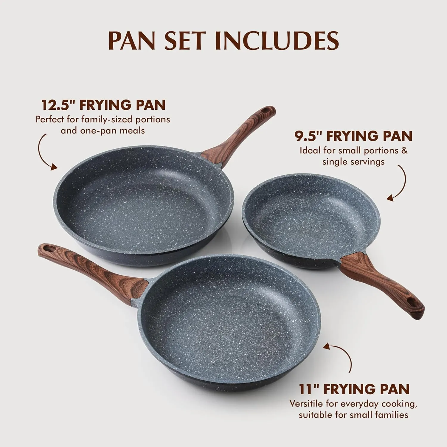 SENSARTE Nonstick Frying Pan Set