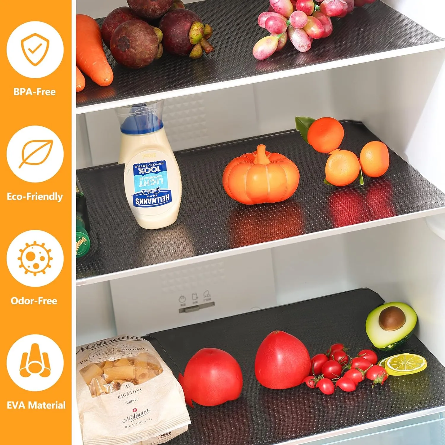 Shelf Liners 20 inch x 20 ft Shelf Liners for Kitchen cabinets nonstick lining Drawer Mats EVA Protector for Cupboard (Translucent Black,20 inch x 20 ft)