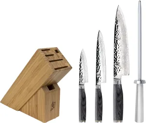 Shun Premier Grey 5-Piece Starter Block Set, Black