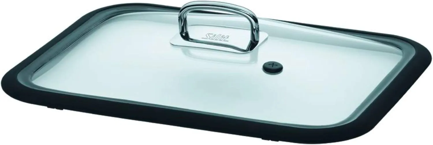 Silit 2136266112 Ecompact with Silicone Edge and Thermometer Silargan Functional Ceramic Steam Cooker, Black, 35.6 x 18.4 x 33.3 cm, 6.7 Litre