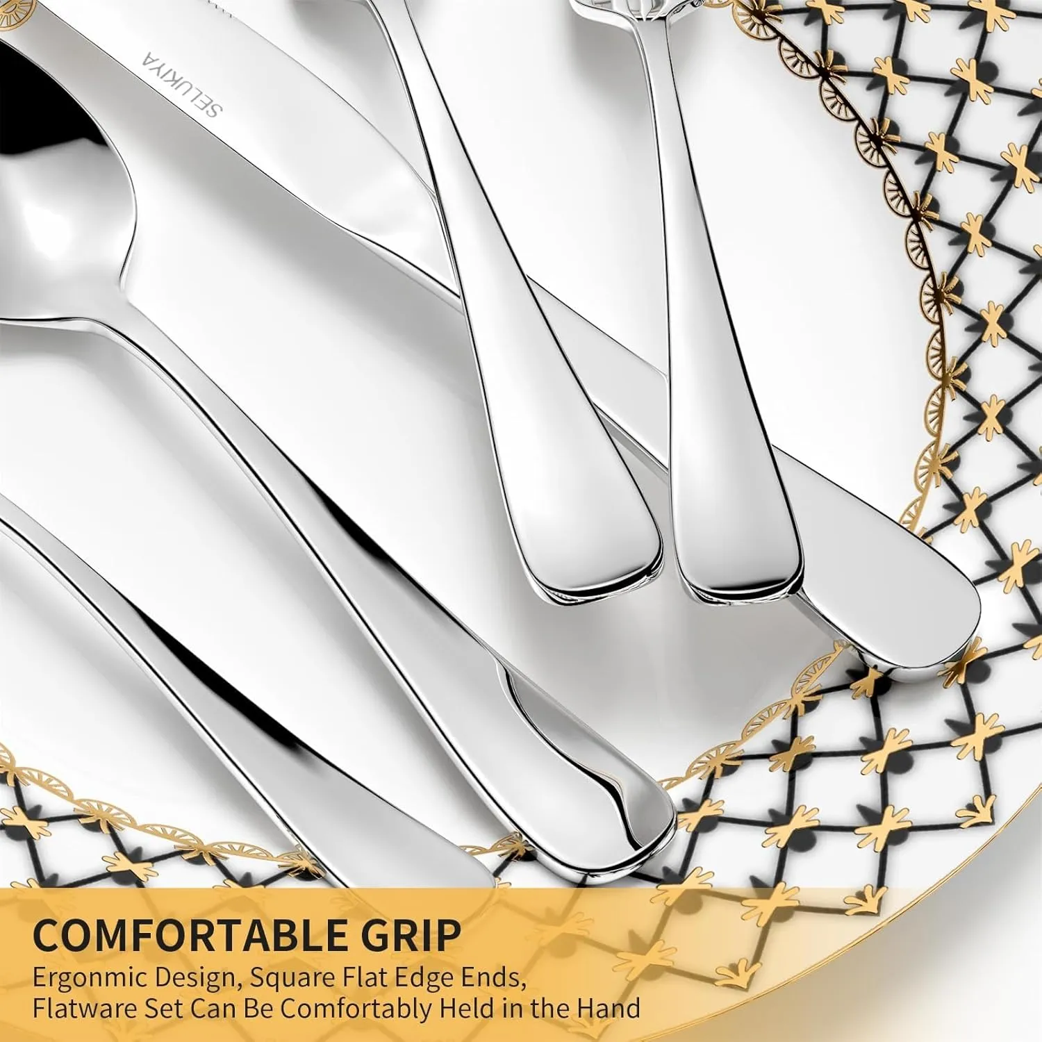 Silverware Set for 6, 30 Pieces Heavy Duty Stainless Steel Flatware Set, Mirror Polished Cutlery Utensil Set, Dinner Fork Knife Spoon Eating Tableware Set for Home, Dishwasher Safe, Silver