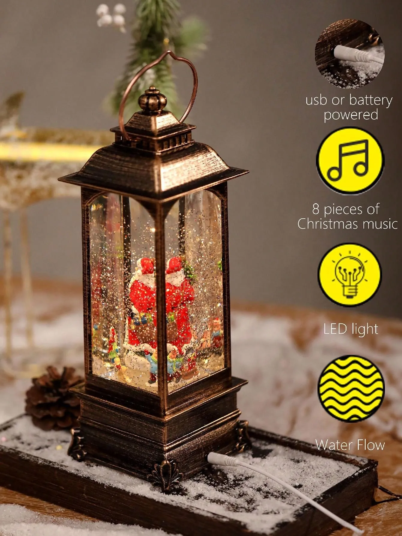 Snow globes with music box|1 Pc DRomance Glow Water Lantern Sparkle