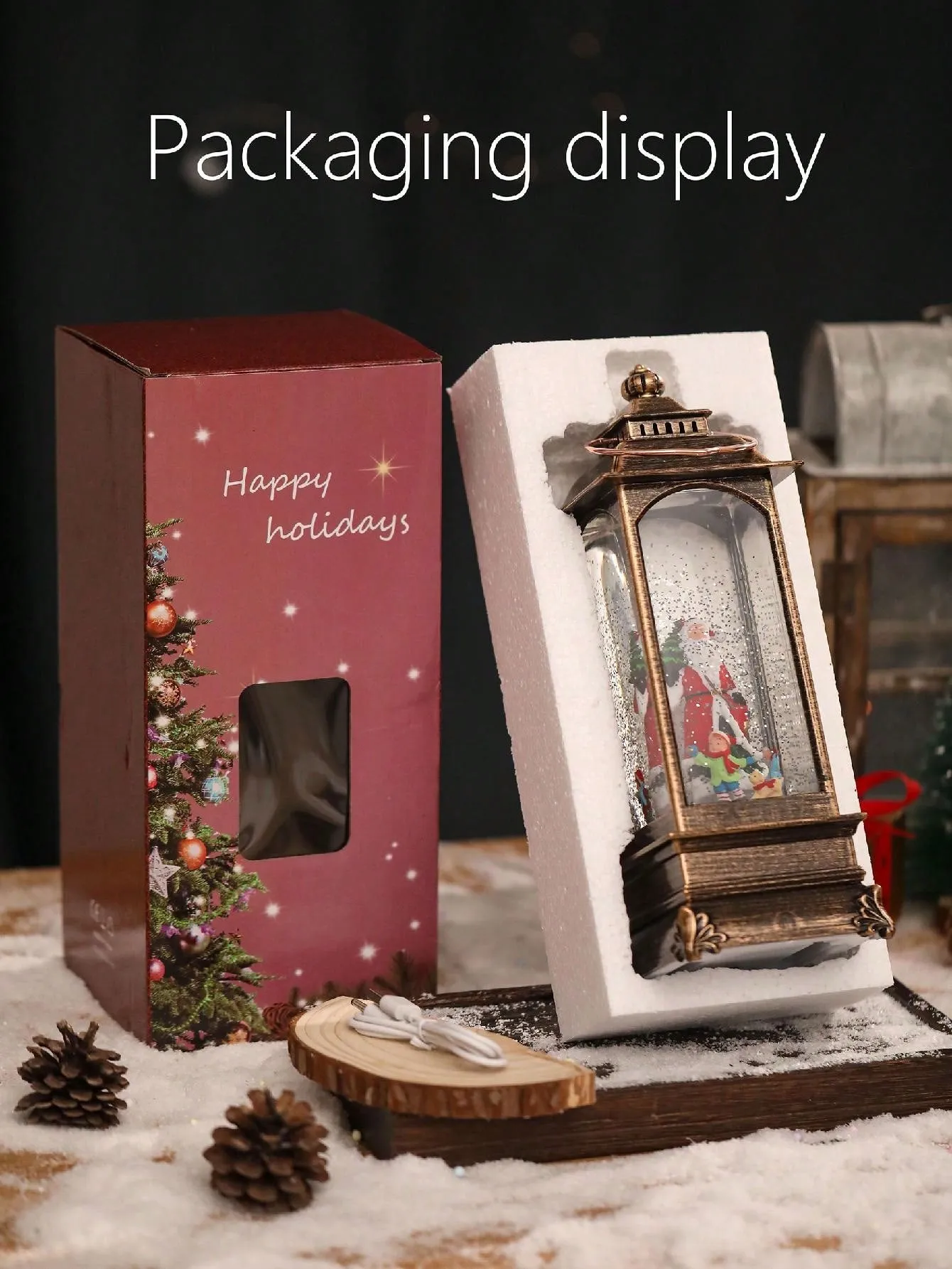 Snow globes with music box|1 Pc DRomance Glow Water Lantern Sparkle