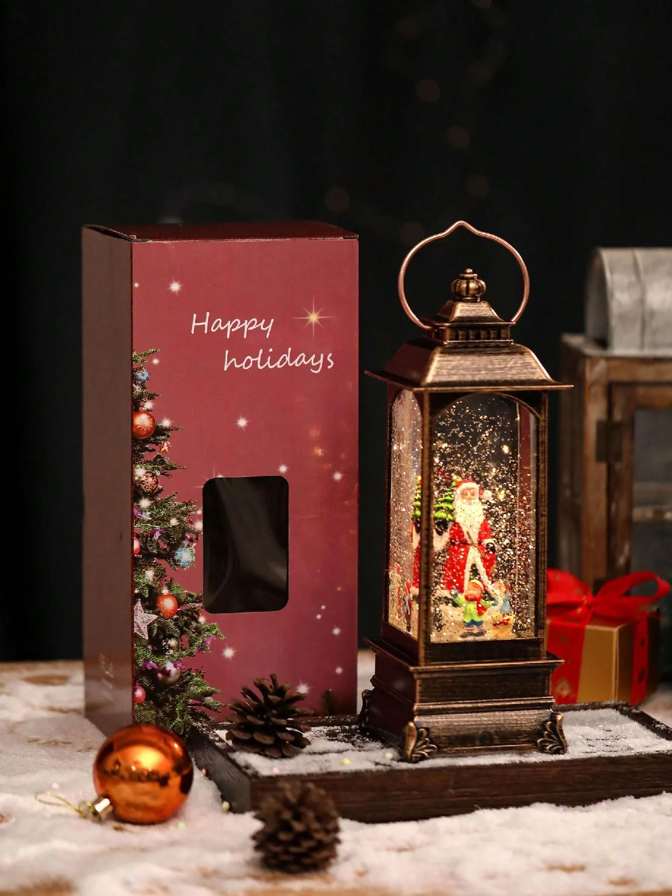 Snow globes with music box|1 Pc DRomance Glow Water Lantern Sparkle