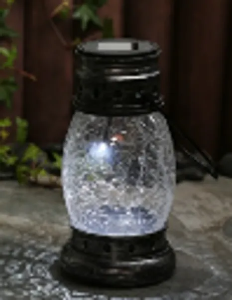 Solar Crackle Effect Mining Lantern