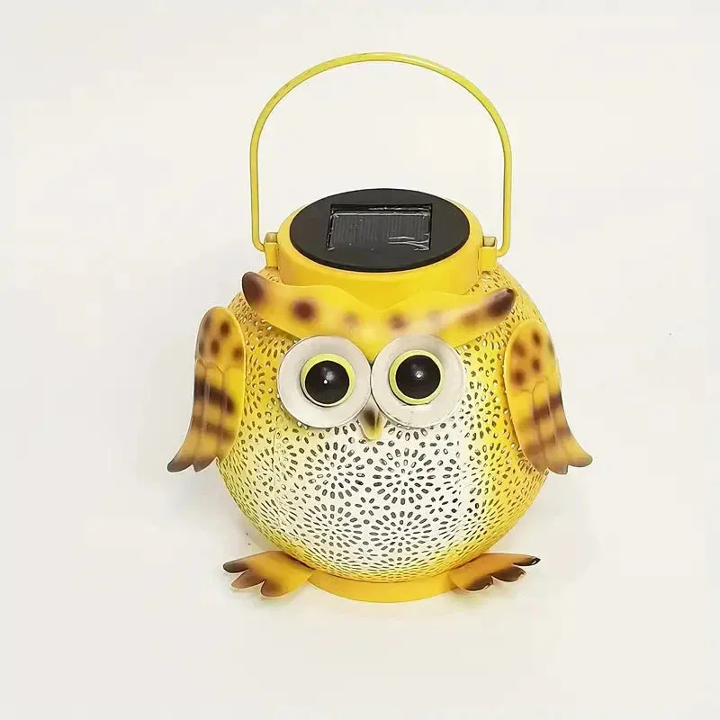 Solar Garden Hanging Light Owl Pattern