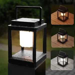 Solar Lantern Outdoor Lamps, 40lm 240lm 330lm Hanging Lights, 3 Modes, 4800mAh, Handheld and Solar Powered, Waterproof Lamp for Yard Patio Pathway, Outdoor Decorative