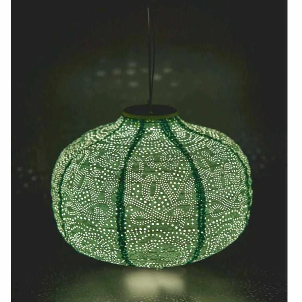 Solar Lantern Pumpkin Teal