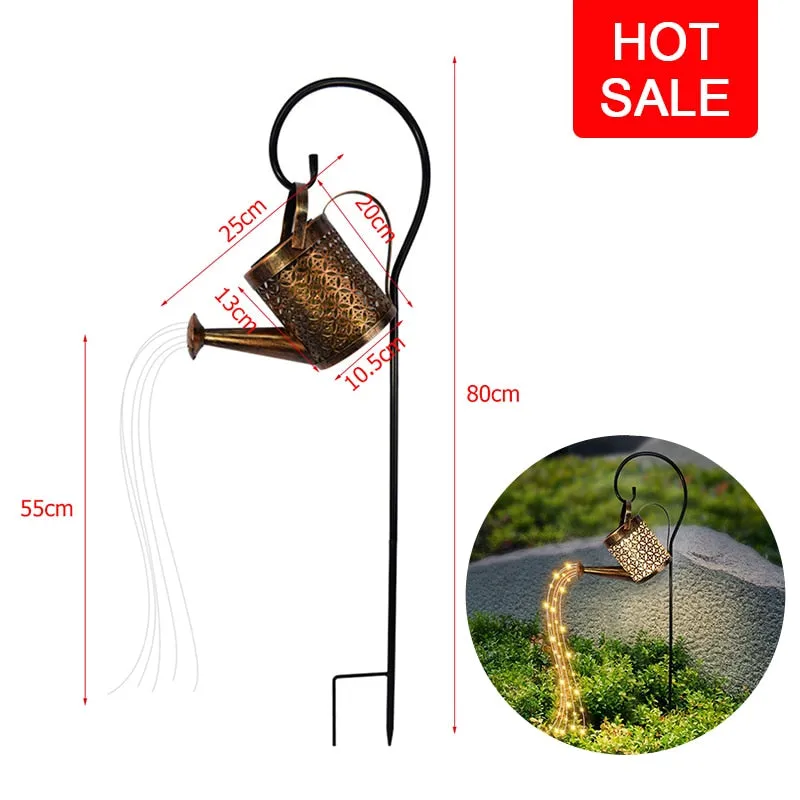 Solar LED Watering Can Lamp
