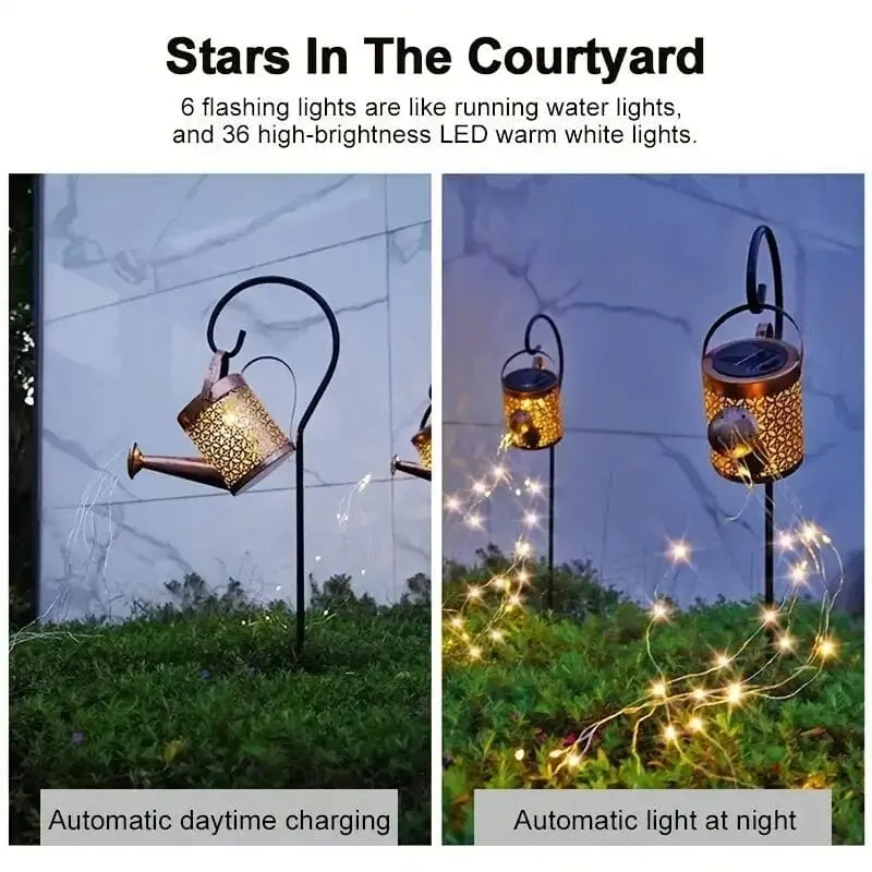 Solar LED Watering Can String Lights