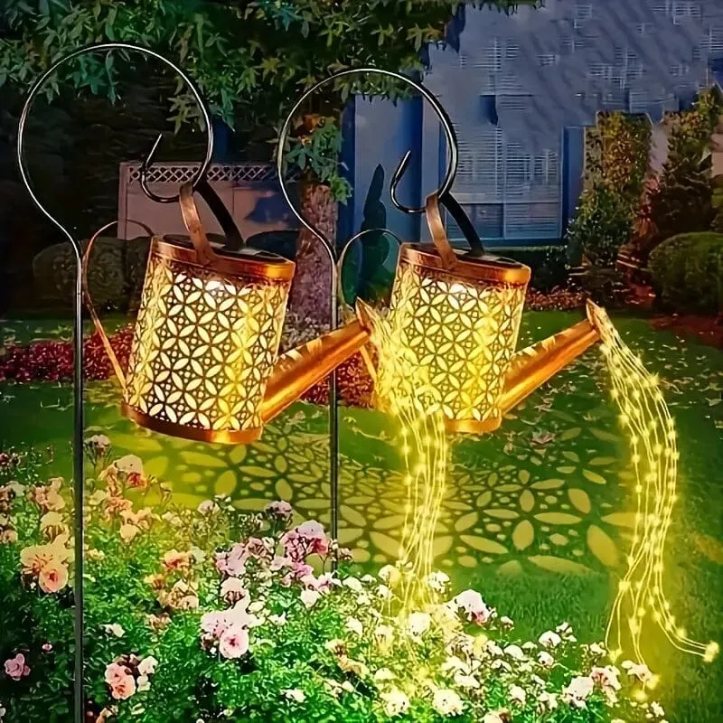 Solar LED Watering Can String Lights