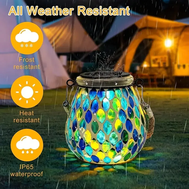 Solar Outdoor Mosaic Lantern