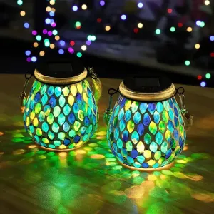 Solar Outdoor Mosaic Lantern