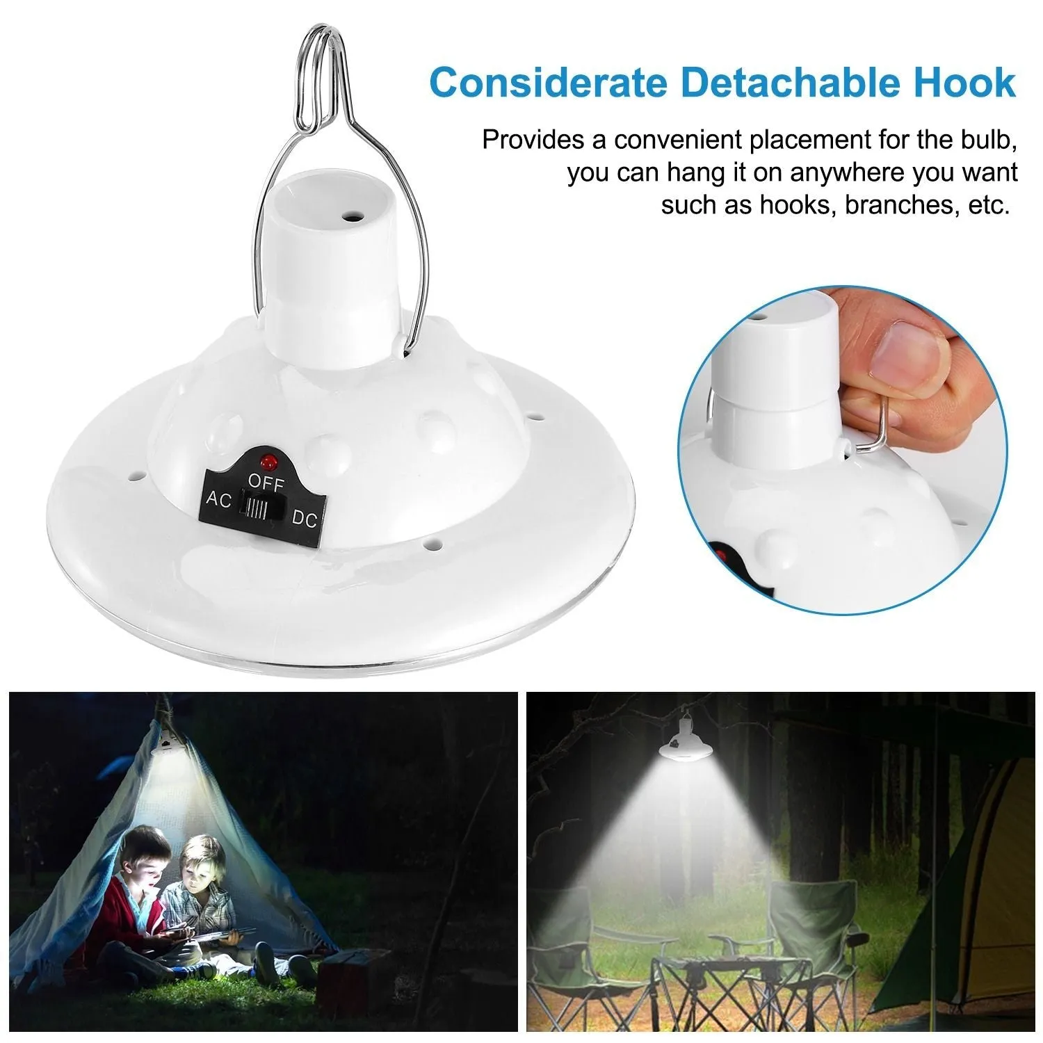 Solar Portable Voice-controlled Lamp Bulb Lantern Light Time-sensitive offer Light LED Camping Hanging Emergency