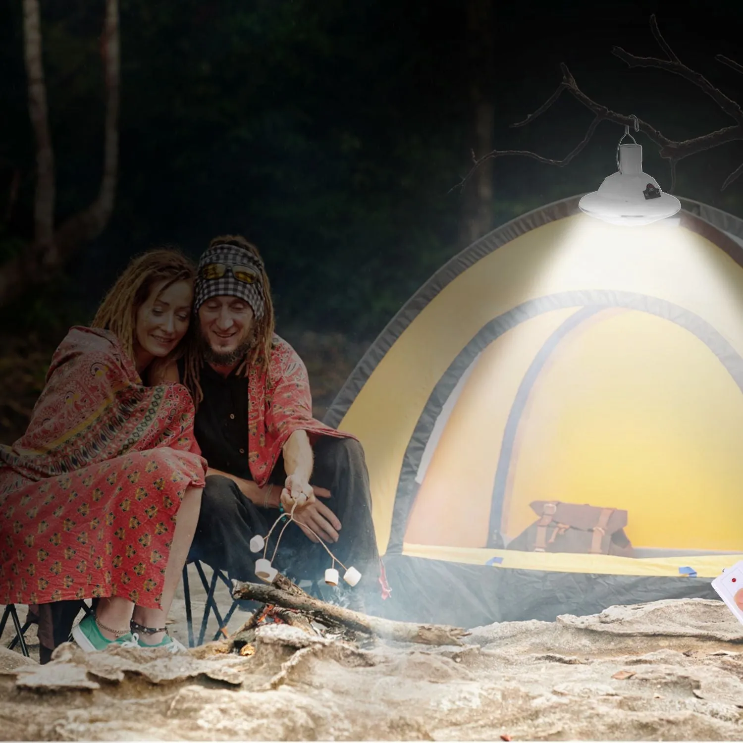 Solar Portable Voice-controlled Lamp Bulb Lantern Light Time-sensitive offer Light LED Camping Hanging Emergency