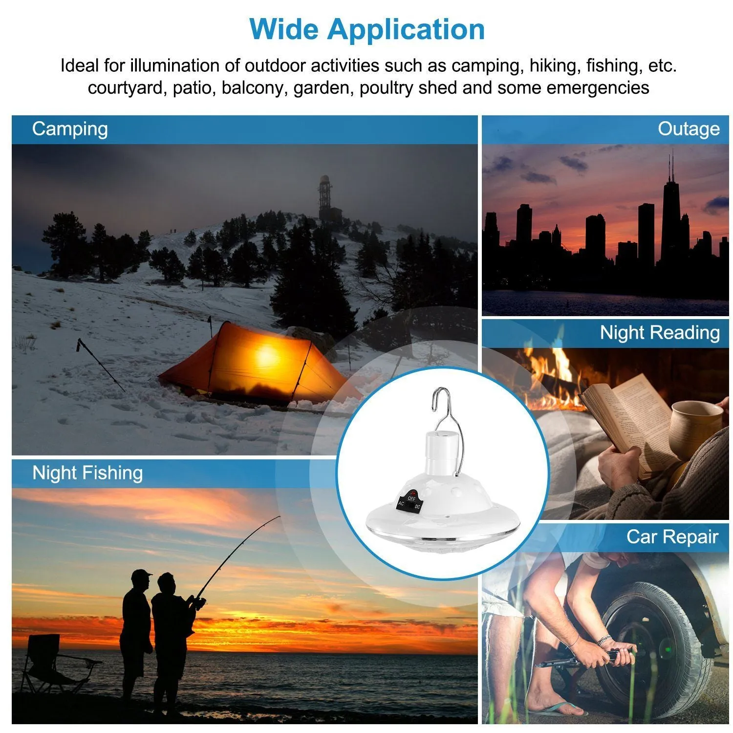 Solar Portable Voice-controlled Lamp Bulb Lantern Light Time-sensitive offer Light LED Camping Hanging Emergency