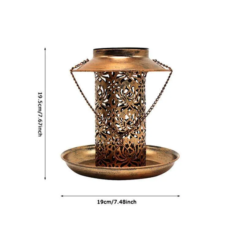 Solar Powered Bird Feeder Light Hanging Outdoor Solar Lamp Solar Garden Light