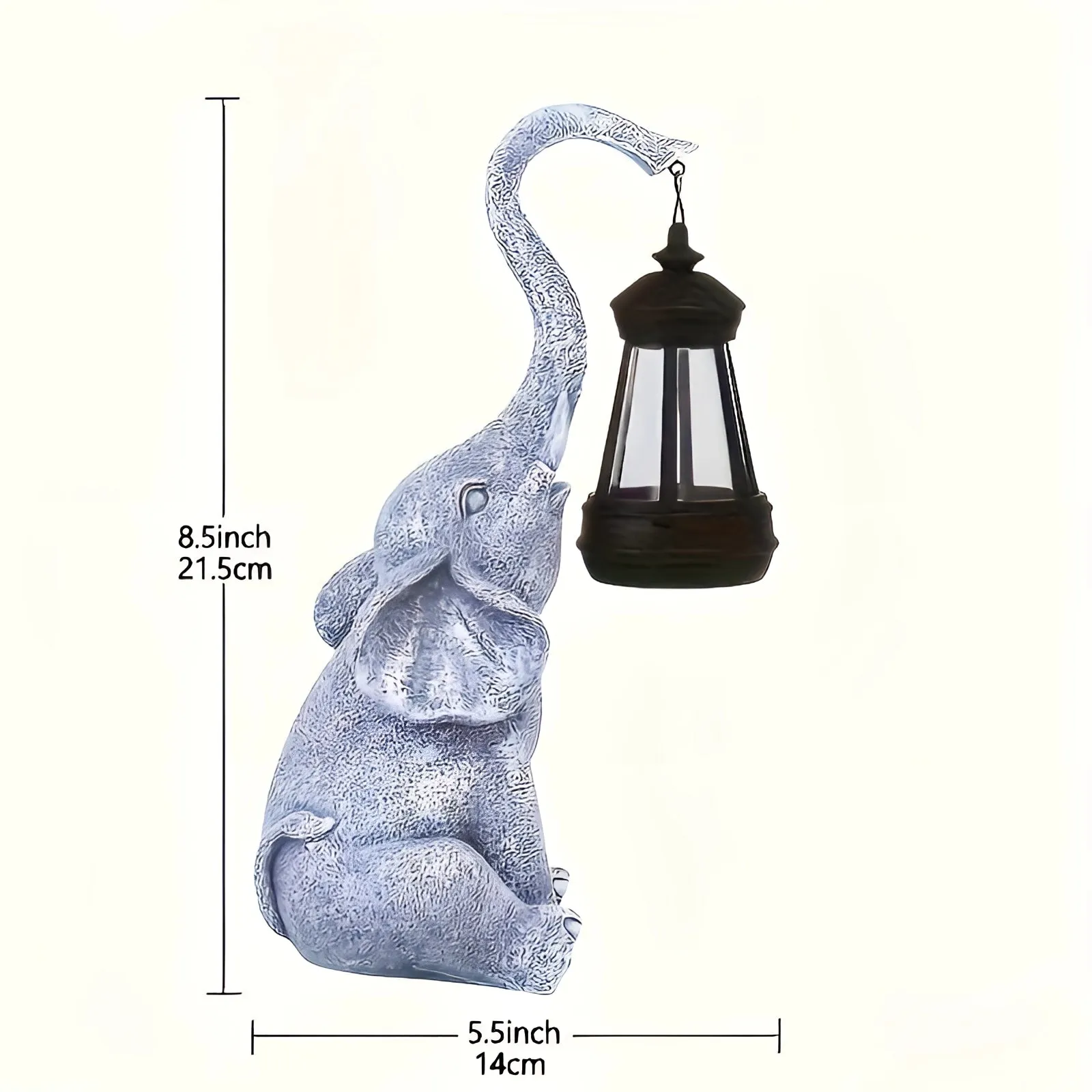 Solar-Powered Elephant Garden Lantern - Decorative Outdoor Lighting